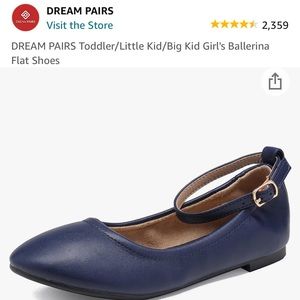 Dream Pairs toddler girl ballerina flat shoes in navy